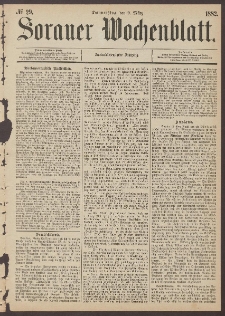 Sorauer Wochenblatt, No. 29. (9. M&auml;rz 1882)