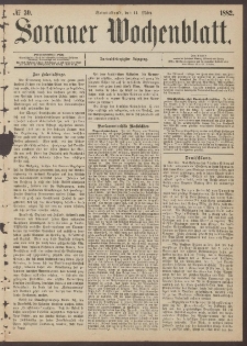 Sorauer Wochenblatt, No. 30. (11. M&auml;rz 1882)