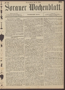 Sorauer Wochenblatt, No. 32. (16. M&auml;rz 1882)