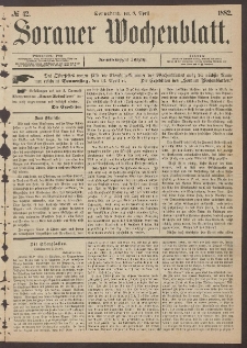 Sorauer Wochenblatt, No. 42. (8. April 1882)