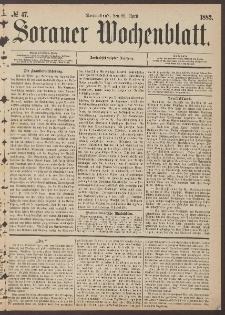 Sorauer Wochenblatt, No. 47. (22. April 1882)