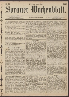 Sorauer Wochenblatt, No. 54. (9. Mai 1882)