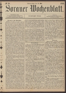 Sorauer Wochenblatt, No. 58. (18. Mai 1882)