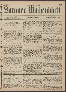 Sorauer Wochenblatt, No. 59. (20. Mai 1882