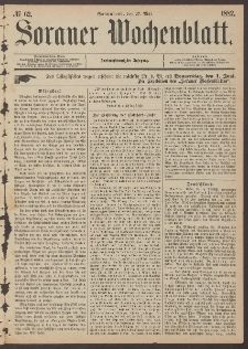 Sorauer Wochenblatt, No. 62. (27. Mai 1882)
