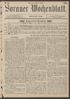 Sorauer Wochenblatt, No. 74. (27. Juni 1882)
