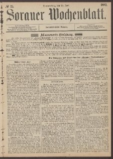 Sorauer Wochenblatt, No. 75. (29. Juni 1882)