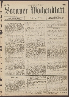 Sorauer Wochenblatt, No. 82. (15. Juli 1882)