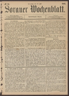 Sorauer Wochenblatt, No. 83. (18. Juli 1882)