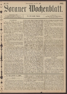 Sorauer Wochenblatt, No. 84. (20. Juli 1882)