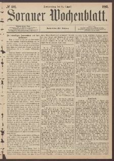 Sorauer Wochenblatt, No. 102. (31. August 1882)