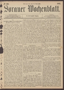 Sorauer Wochenblatt, No. 109. (16. September 1882)