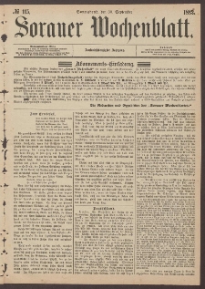 Sorauer Wochenblatt, No. 115. (30. September 1882)