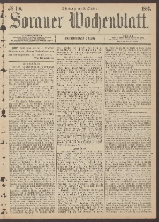 Sorauer Wochenblatt, No. 116. (3. October 1882)