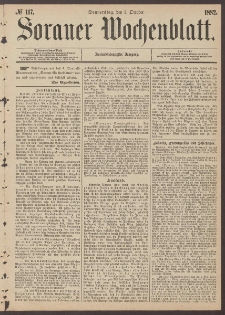 Sorauer Wochenblatt, No. 117. (5. October 1882)
