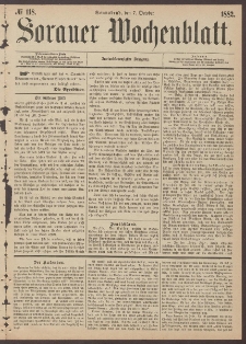 Sorauer Wochenblatt, No. 118. (7. October 1882)