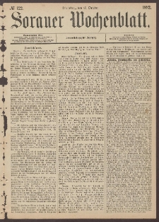 Sorauer Wochenblatt, No. 122. (17. October 1882)