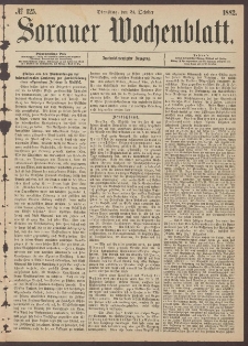 Sorauer Wochenblatt, No. 125. (24. October 1882