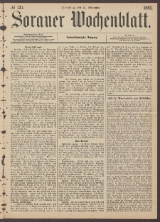 Sorauer Wochenblatt, No. 134. (14. November 1882)