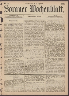 Sorauer Wochenblatt, No. 145. (9. December 1882)