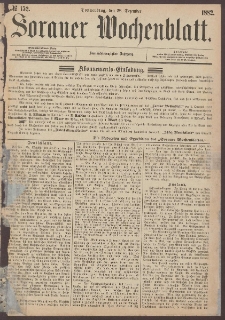 Sorauer Wochenblatt, No. 152. (28. December 1882)