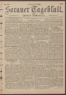 Sorauer Tageblatt (Sorauer Wochenblatt), Nr. 186. (12. August 1898)