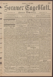 Sorauer Tageblatt (Sorauer Wochenblatt), Nr. 187. (13. August 1898)