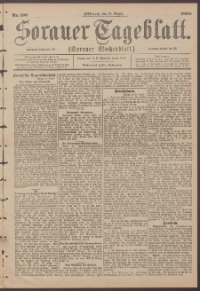 Sorauer Tageblatt (Sorauer Wochenblatt), Nr. 190. (17. August 1898)