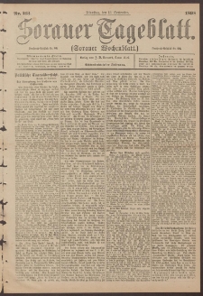 Sorauer Tageblatt (Sorauer Wochenblatt), Nr. 213. (13. September 1898)