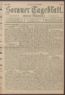 Sorauer Tageblatt (Sorauer Wochenblatt), Nr. 223. (24. September 1898)