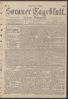 Sorauer Tageblatt (Sorauer Wochenblatt), Nr. 21. (26. Januar 1898)