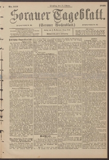 Sorauer Tageblatt (Sorauer Wochenblatt), Nr. 249. (25. Oktober 1898)