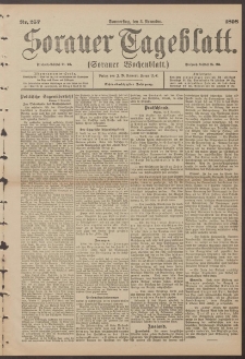 Sorauer Tageblatt (Sorauer Wochenblatt), Nr. 257. (3. November 1898)