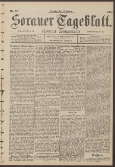 Sorauer Tageblatt (Sorauer Wochenblatt), Nr. 37. (13. Februar 1898)