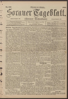 Sorauer Tageblatt (Sorauer Wochenblatt), Nr. 262. (9. November 1898)