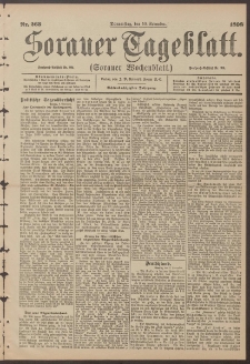 Sorauer Tageblatt (Sorauer Wochenblatt), Nr. 263. (10. November 1898)