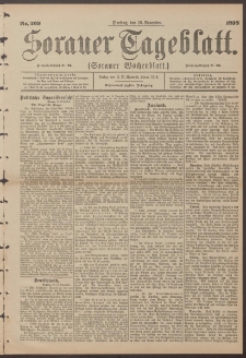 Sorauer Tageblatt (Sorauer Wochenblatt), Nr. 269. (18. November 1898)