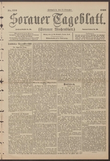Sorauer Tageblatt (Sorauer Wochenblatt), Nr. 270. (19. November 1898)