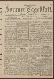Sorauer Tageblatt (Sorauer Wochenblatt), Nr. 272. (22. November 1898)