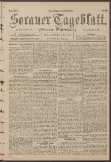 Sorauer Tageblatt (Sorauer Wochenblatt), Nr. 274. (24. November 1898)