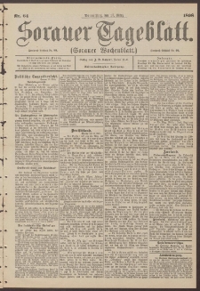 Sorauer Tageblatt (Sorauer Wochenblatt), Nr. 64. (17. M&auml;rz 1898)