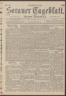 Sorauer Tageblatt (Sorauer Wochenblatt), Nr. 72. (26. M&auml;rz 1898)