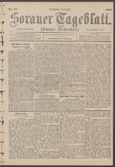 Sorauer Tageblatt (Sorauer Wochenblatt), Nr. 78. (2. April 1898)