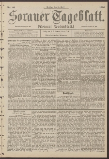 Sorauer Tageblatt (Sorauer Wochenblatt), Nr. 87. (15. April 1898)