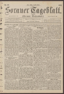 Sorauer Tageblatt (Sorauer Wochenblatt), Nr. 92. (21. April 1898)