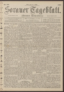 Sorauer Tageblatt (Sorauer Wochenblatt), Nr. 103. (4. Mai 1898)