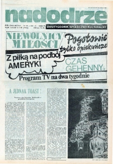 Nadodrze: dwutygodnik społeczno-kulturalny, nr 19 (13 IX - 26 IX 1989 R.)