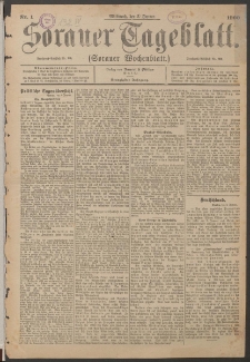 Sorauer Tageblatt (Sorauer Wochenblatt), Nr. 1. (3. Januar 1900)