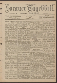 Sorauer Tageblatt (Sorauer Wochenblatt), Nr. 27. (2. Februar 1900)
