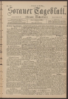 Sorauer Tageblatt (Sorauer Wochenblatt), Nr. 73. (28. M&auml;rz 1900)